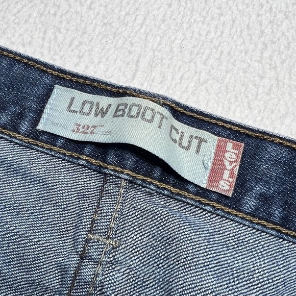 Levis 527 Low Bootcut Jeans Mens 34x32 Y2K Blue Medium Dark Wash Denim Western - Picture 9 of 10